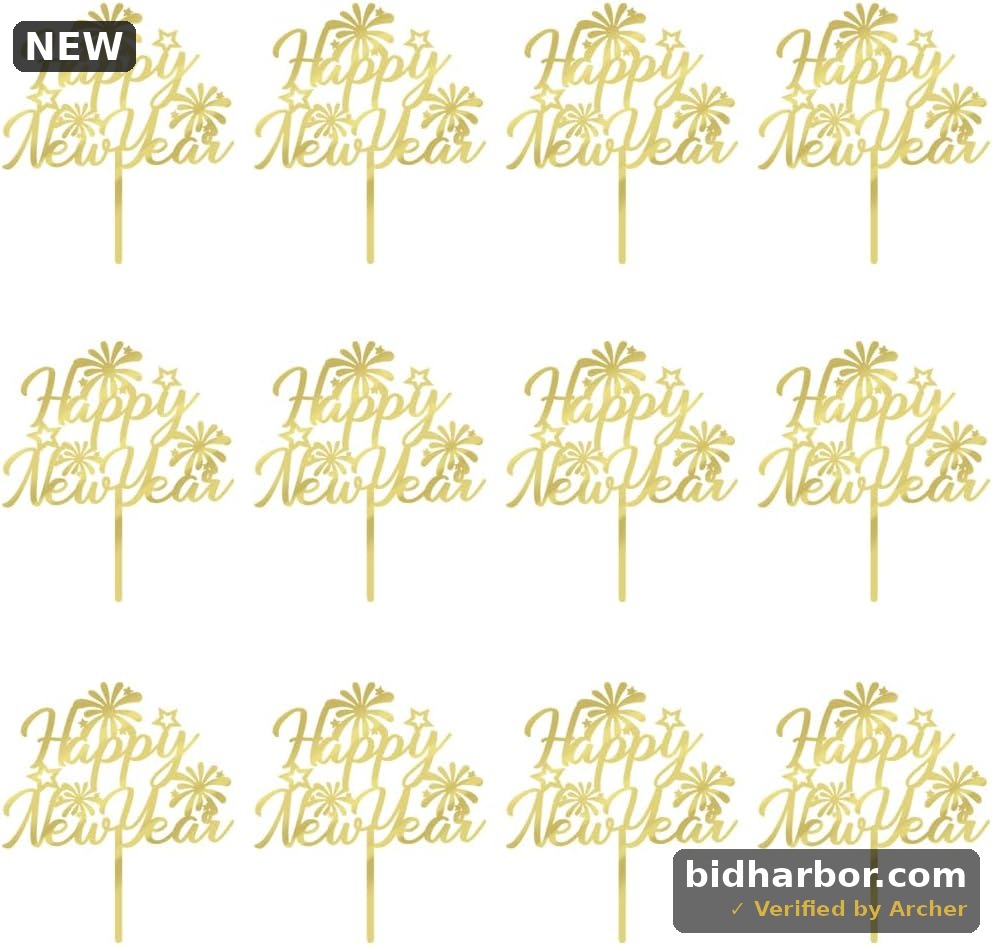 Happy New Year Cake Topper-Glittering 2026 New Year's Eve Party, Hello 2026, Cheers 2026 Welcome to 2026 party decorations (Gold and rose)