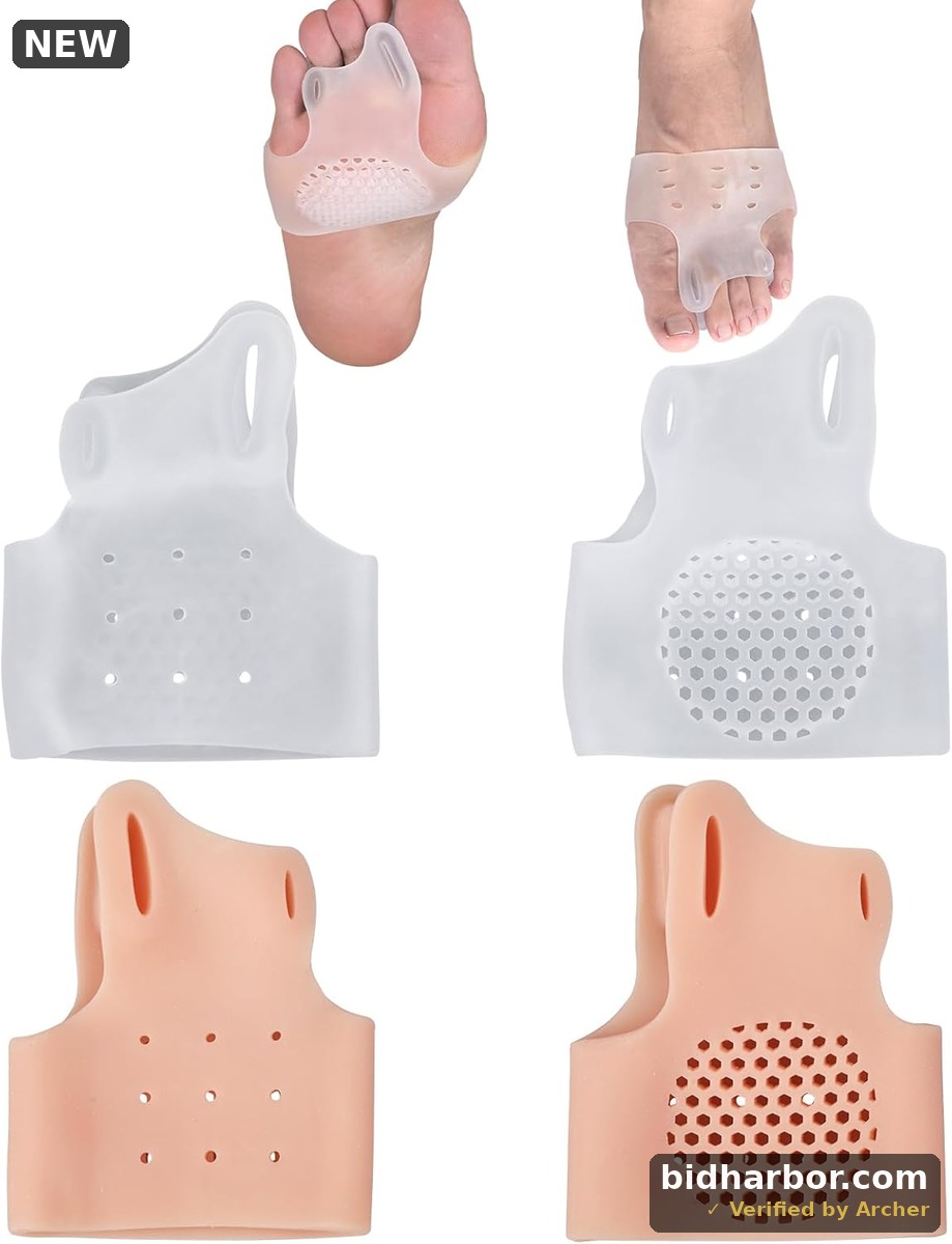 4pcs Gel Toe Separators – Silicone Soft Metatarsal Pads, Reusable Washable Toe Spacers for Women & Men (White)