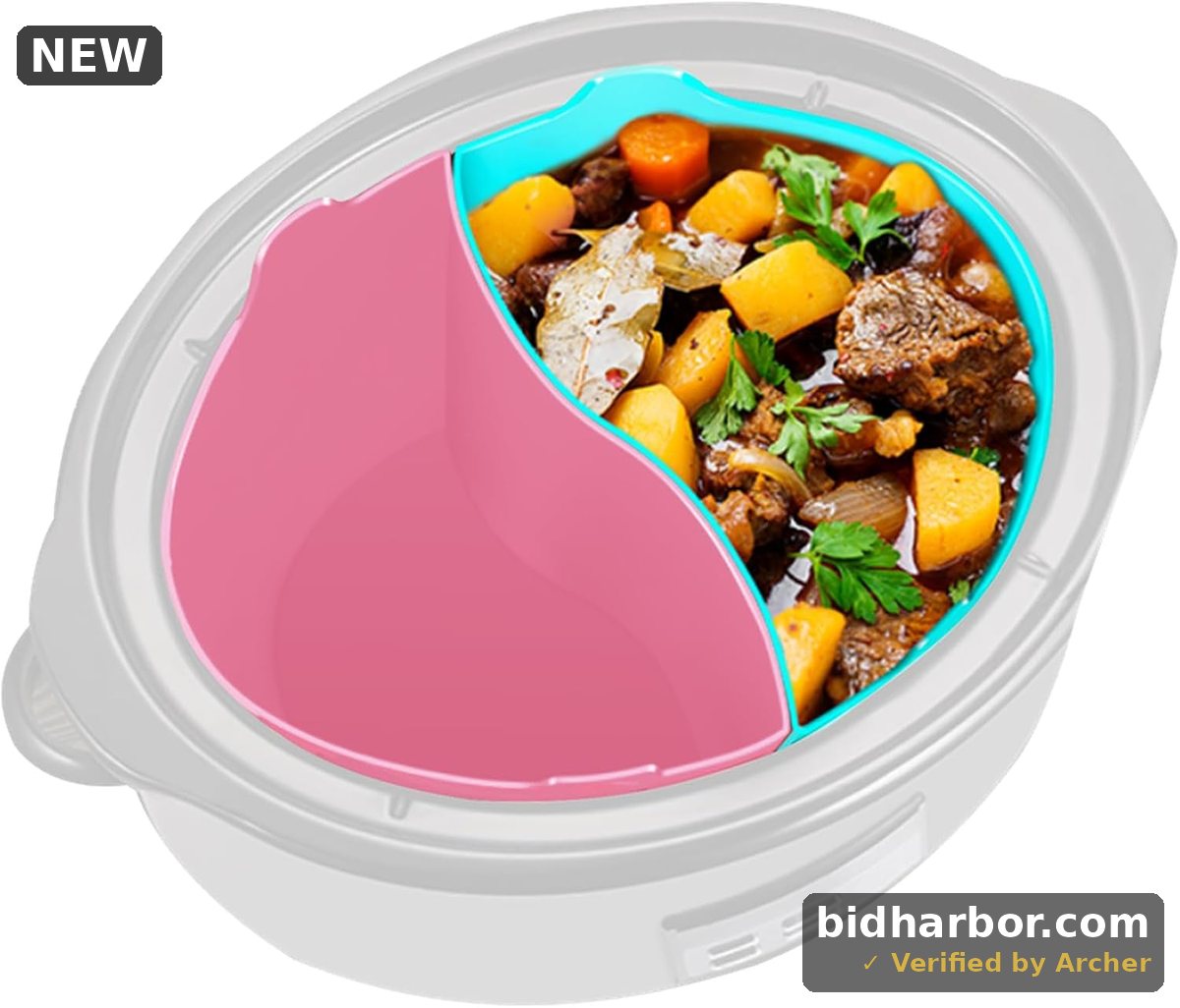 Slow Cooker Liners Compatible for Crock Pot, Notmise Pot Oval Cookers, Reusable Silicone Liner Divider Insert, Dishwasher Safe BPA Free, 7QT Pink+Blue, [Fit 7 to 8 QT] (7QTSlowBLUEPINK--us)