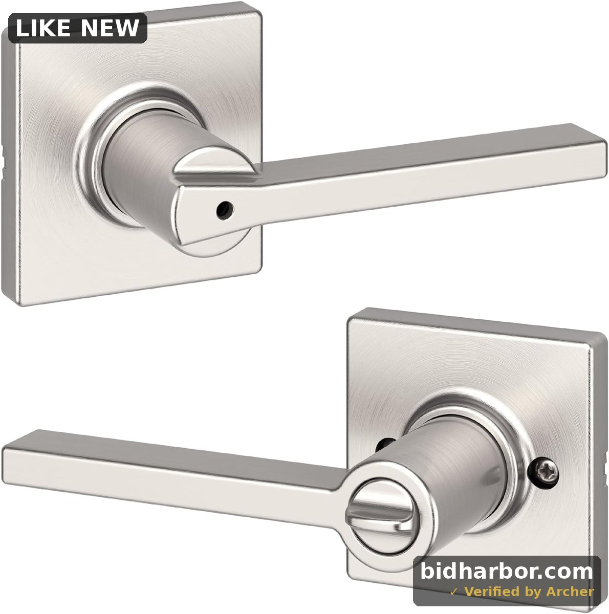 Kwikset Casey Interior Privacy Door Lever with Turn Lock, Satin Nickel, Microban