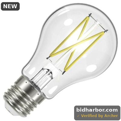 Satco 8W LED A19 Bulb — Clear, 3000K, 90 CRI, 120V, 60W-Equivalent