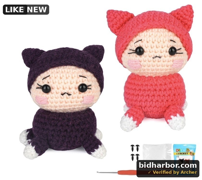 Joylifeboard 2Pcs Crochet Kit for Beginners Cute Crochet Animal Kits with Step-by-Step Video Tutorials DIY Craft Knitting Kit Learn to Crochet Kits for Adults and Kids (40%+ Yarn) - Actual Items May Differ From Catalog Images