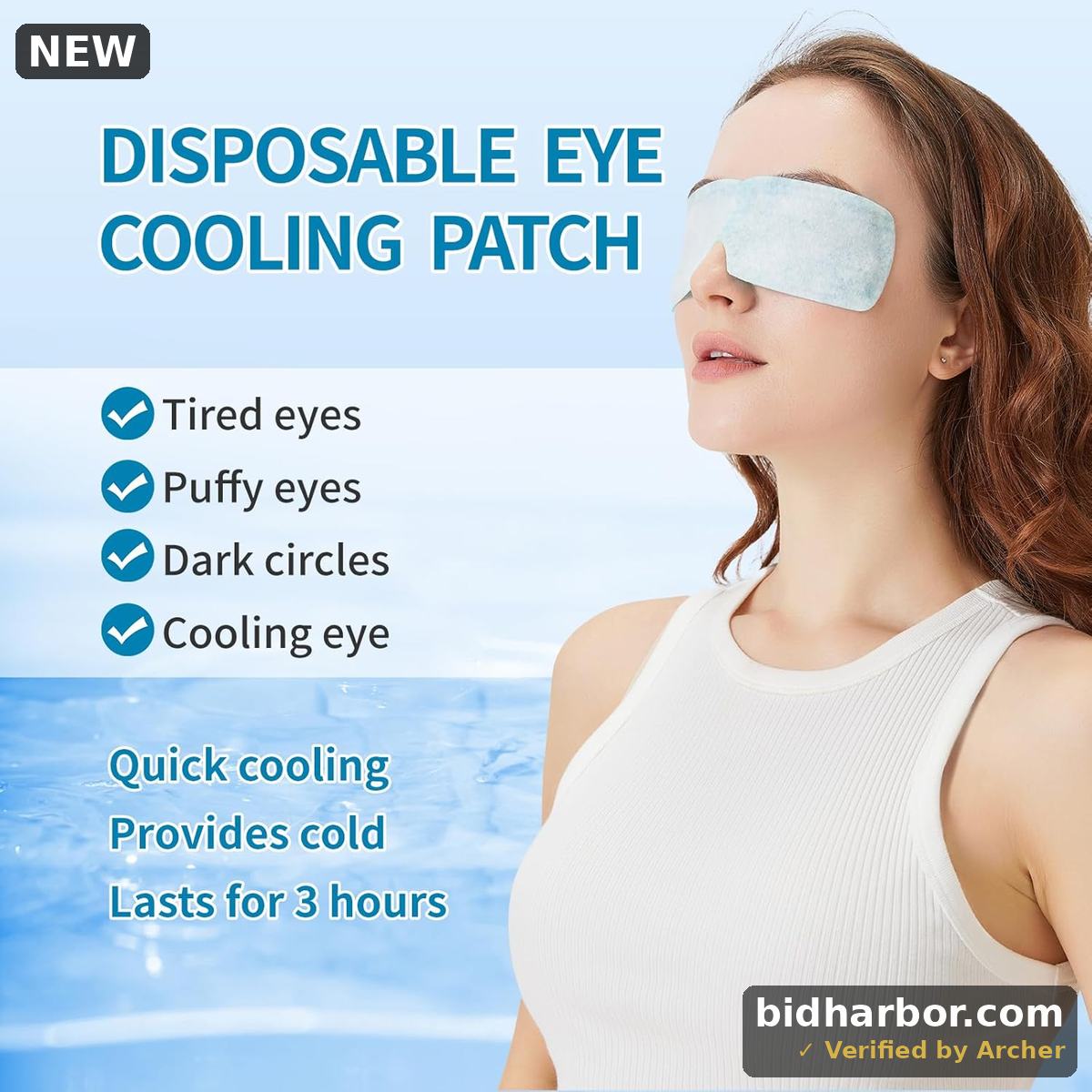 Disposable Instant Cooling Gel Eye Masks, Soothing Relief for Tired Eyes & Cooling Sensation, Eye Patches for Puffy Eyes,10 Packs