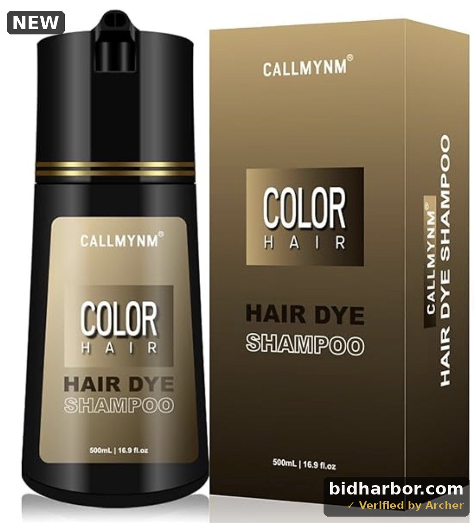 Callmynm Hair Dye Shampoo for Gray Hair, 3 In 1 Natural & Long-Lasting Hair Color Shampoo, Instant Magic Hair Dye, Herbal Treated for Men Women,16.9 fl.oz (Wine Red)
