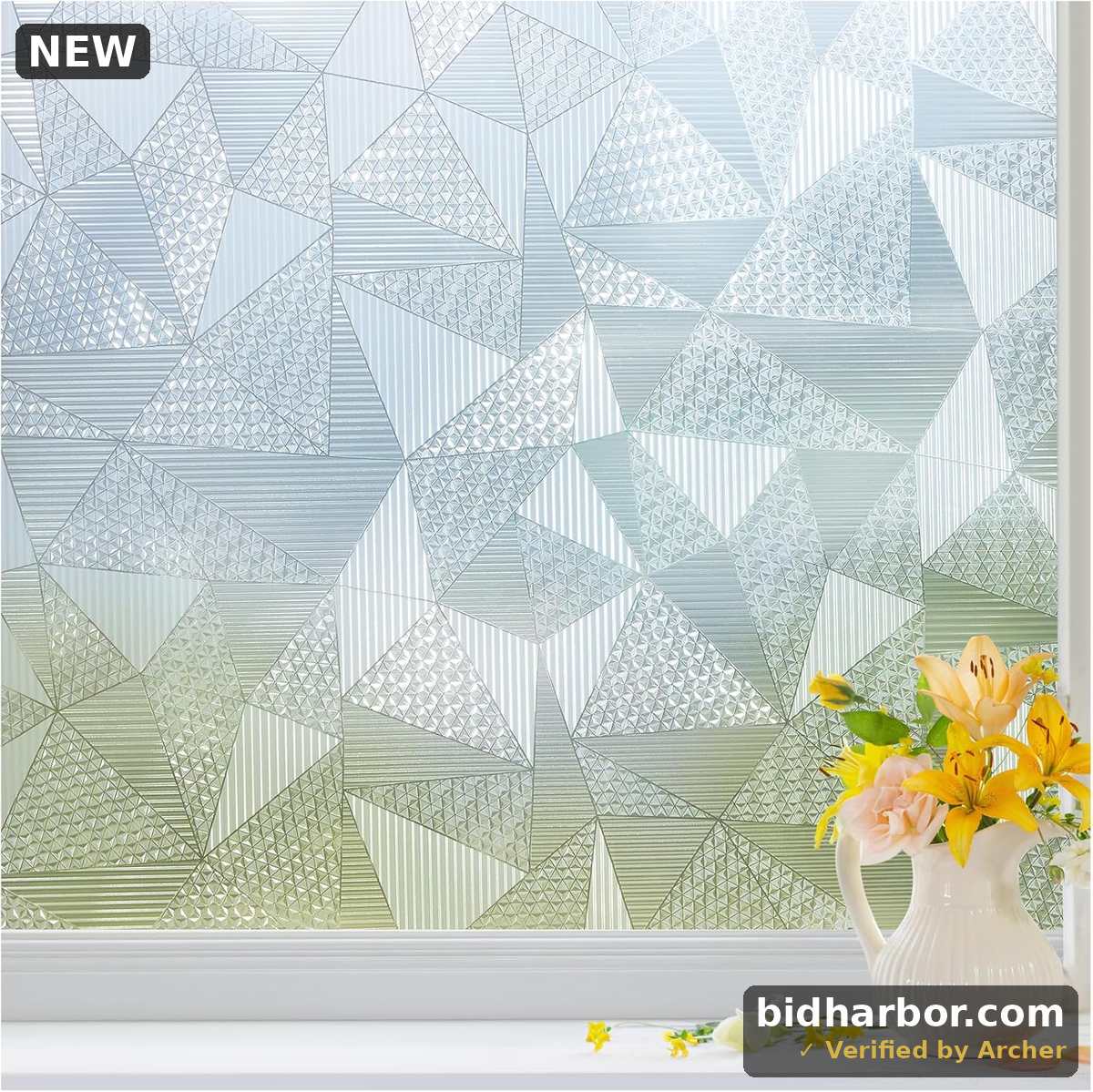 Frosted Glass Window Film Privacy Window Frosting Film Decorative UV Blocking Non-Adhesive Removable Insulation Privacy Window Static Cling for Door Bathroom Home, Pure 29.5 x 78.7 Inch