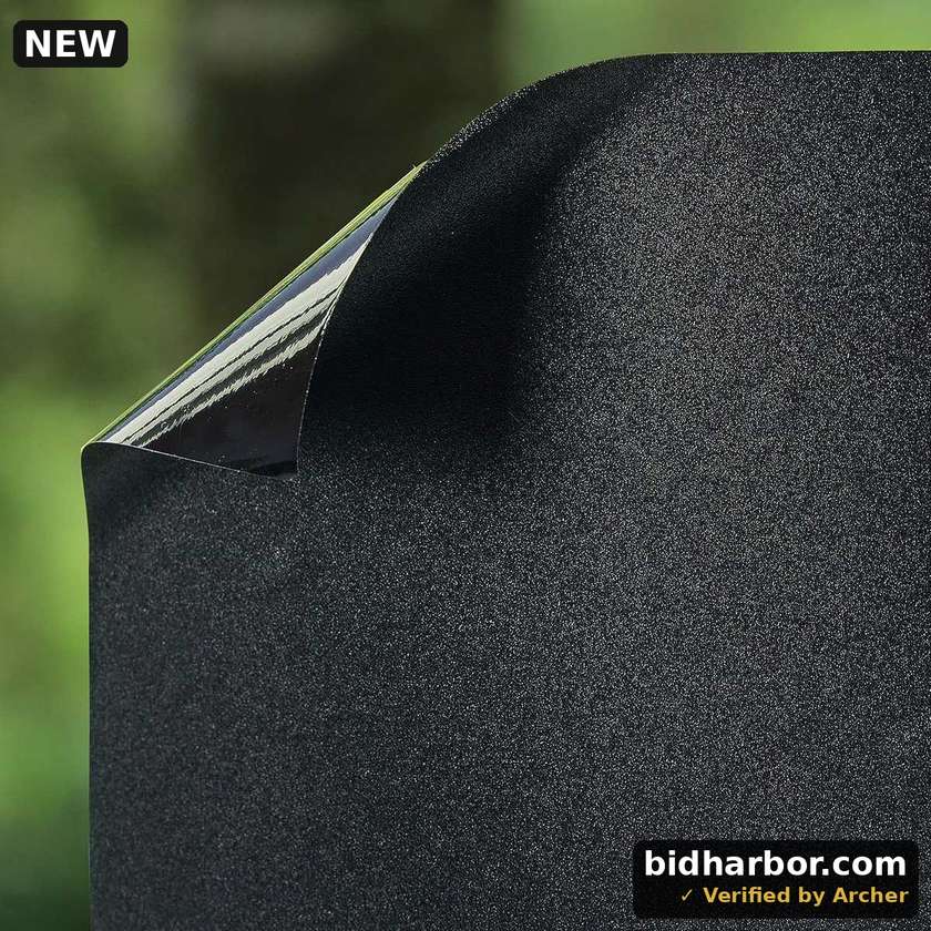 Window Privacy Film Frosted Glass Static Cling Blackout Window Film UV Heat Blocking Non-Adhesive Frosted Window Film for Bathroom Home Office 29.5x118 Inches Black