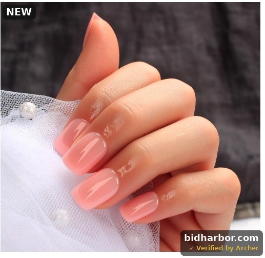 Press on Nails Short Square, Nude Fake Nails Kit, Fashion Glossy Acrylic Press-in Nails, Natural Stick on Nails, Thick Reusable Glue on Nails Short Press On Nail for Women, 24Pcs
