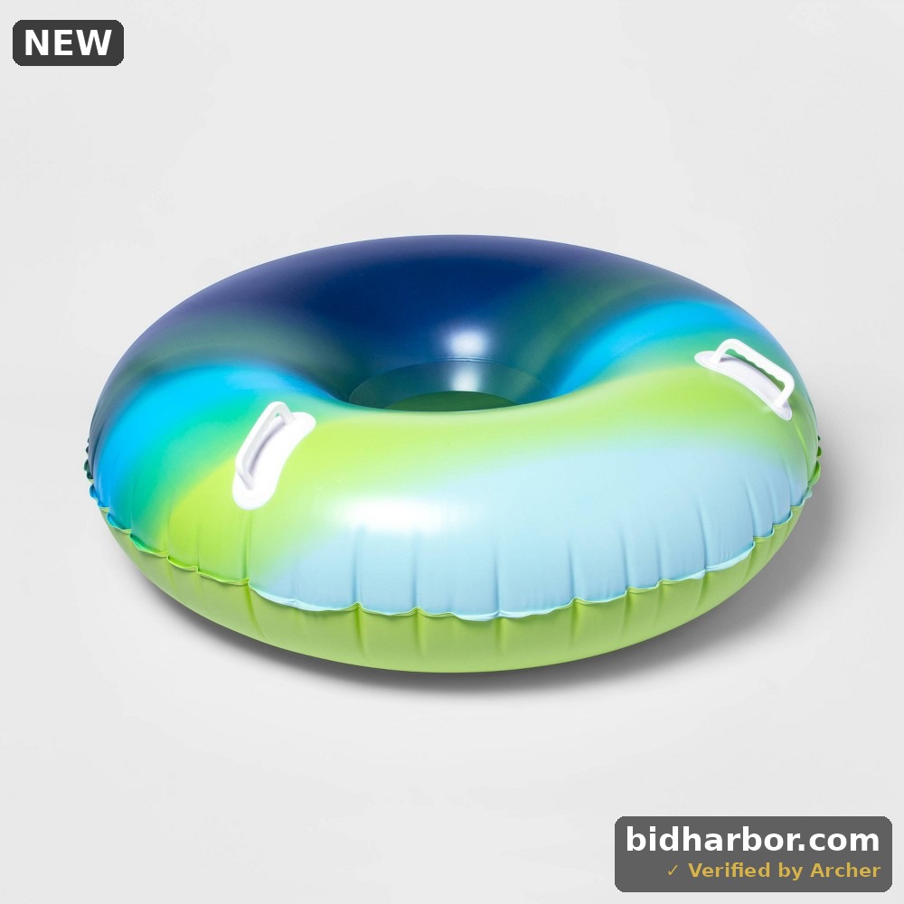 Sun Squad Blue and Green Snow Tube 48 in Diameter Inflatable