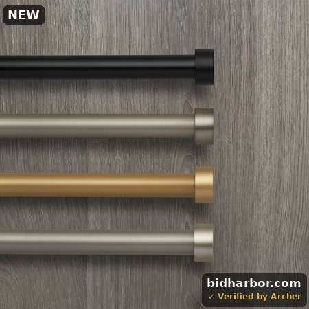 Elrene Home Fashions Serena Single Curtain Rod with Contemporary Cap Finial Polished Nickel 28 X 48 - 28x48