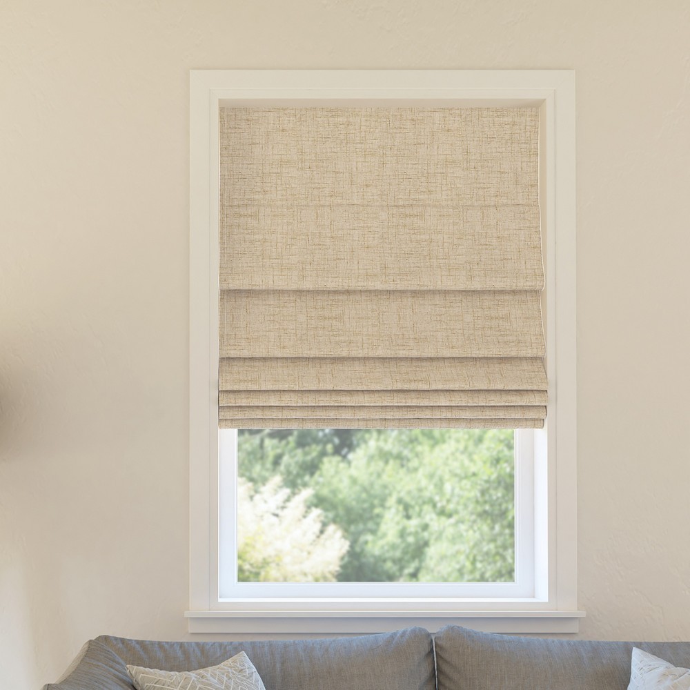 Sun Zero Somerton Textured 100% Blackout Cordless Roman Shade 23 W X 64 L Taupe