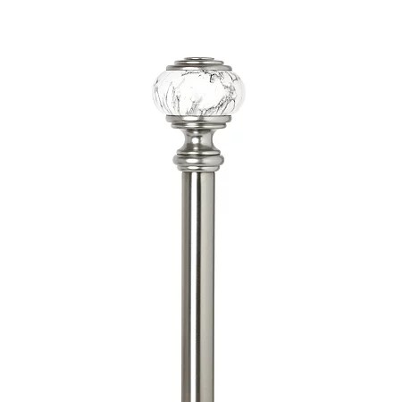 Umbra Marble Knob 1 in Adjustable Curtain Rod, One Size, Silver