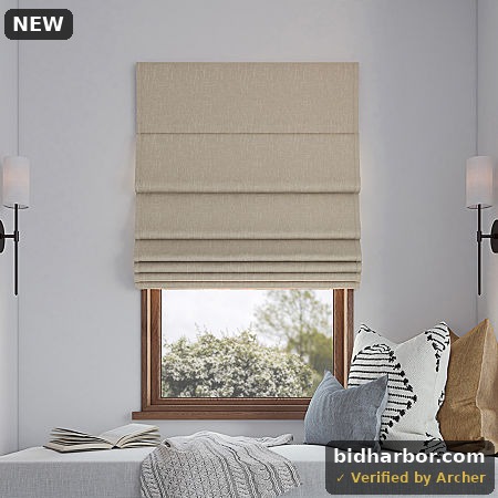 Sun Zero Pryer 1-Piece Textured 100% Blackout Cordless Roman Shade 39 X64 Stone