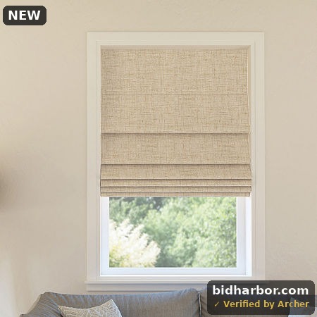 Somerton Cordless Taupe 100% Blackout Textured Fabric Roman Shade 27 in. W X 64 in. L