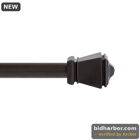 Kenney Amelia Petite Cafe Decorative 7/16 in Adjustable Curtain Rod, One Size, Black
