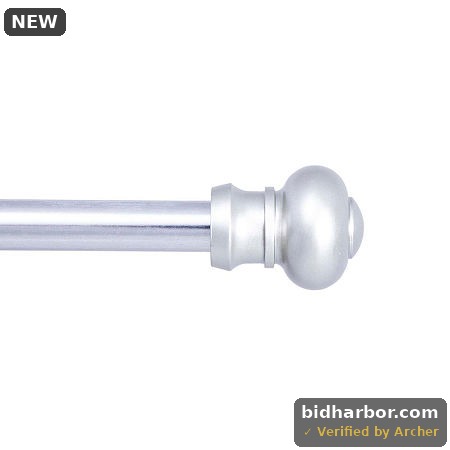 Kenney Ashby Petite Cafe Decorative 7/16 in Adjustable Curtain Rod, One Size, Silver