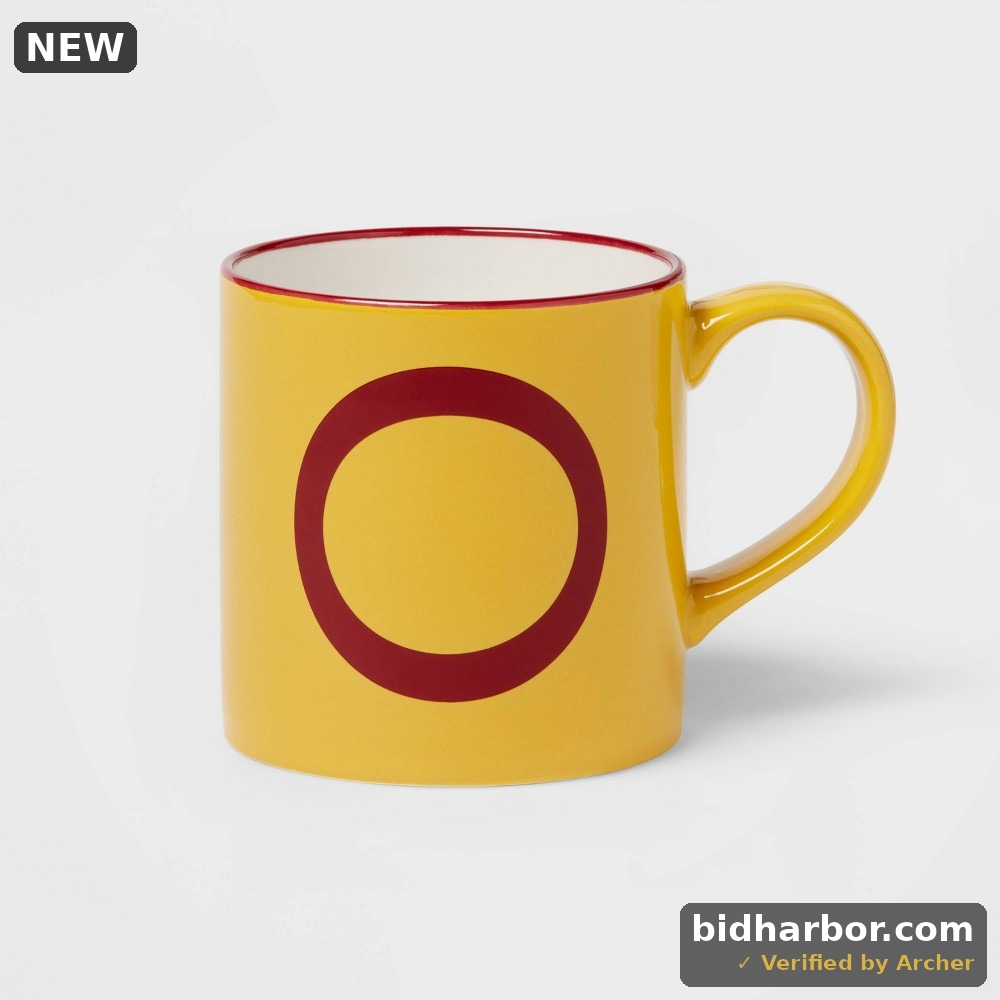 16oz Stoneware Monogram Mug 'O' Yellow - Opalhouse™
