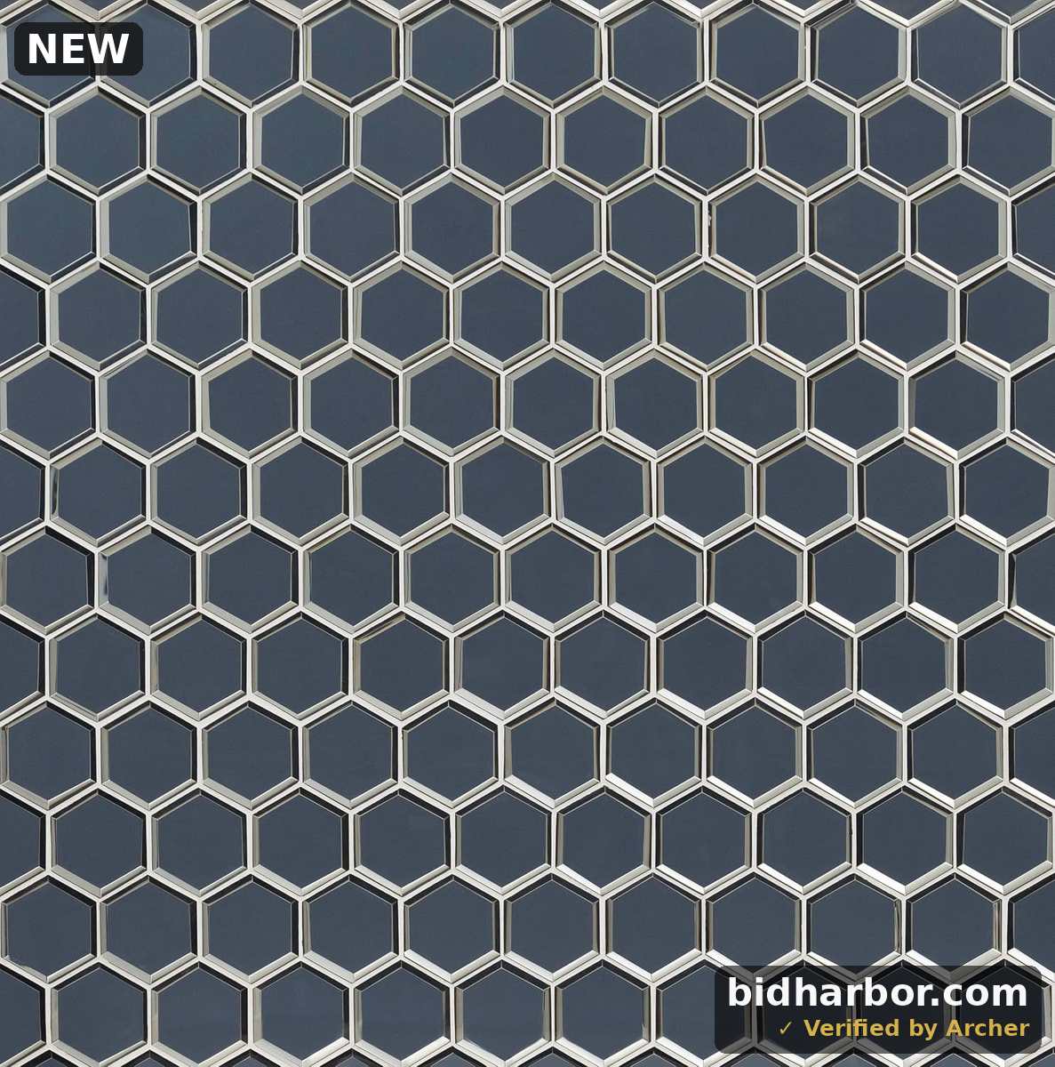 MSI Vague Blue 3 in. Glossy Hexagon Glass Tile for Kitchen Backsplash, Wall Tile for Bathroom, Shower Wall Tile, Mesh Mounted Mosaic Tile