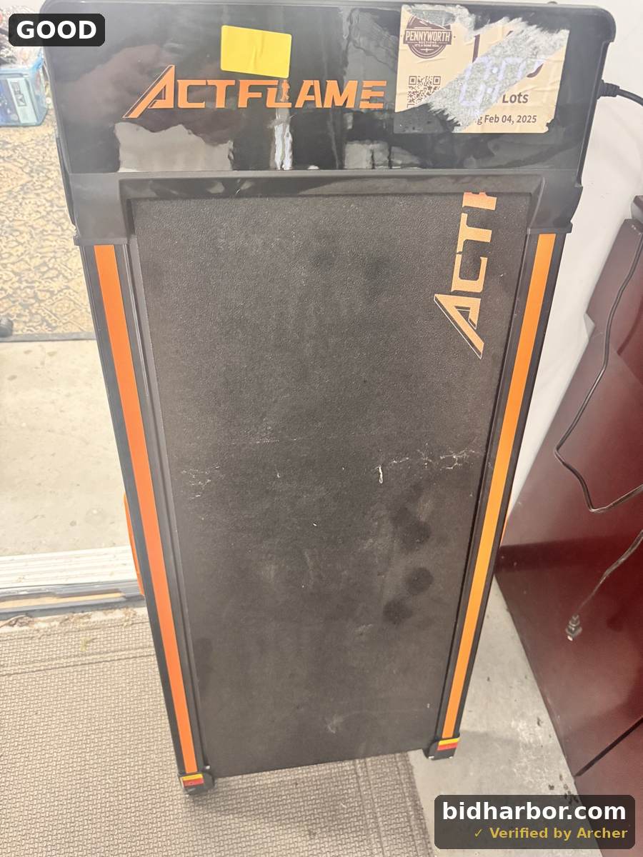 ACTFLAME Folding Electric Treadmill with Digital Display – Used, Untested, Cosmetic Wear and Label Residue - Missing Remote Control - Tested/Functional