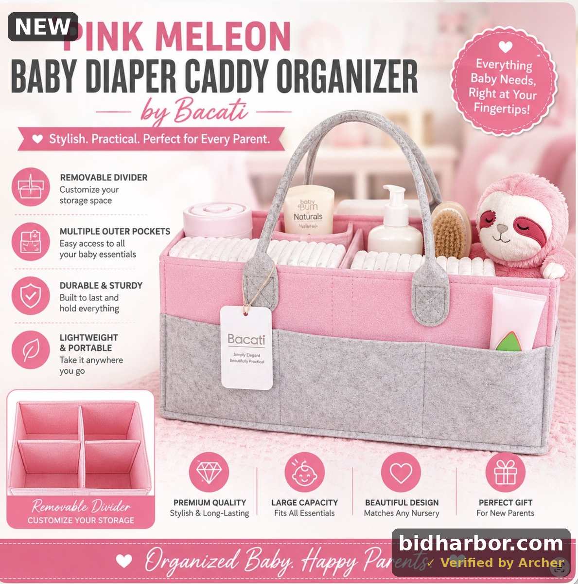 Baby Diaper Caddy Organizer/toy Storage - Extra Large - Nursery Storage