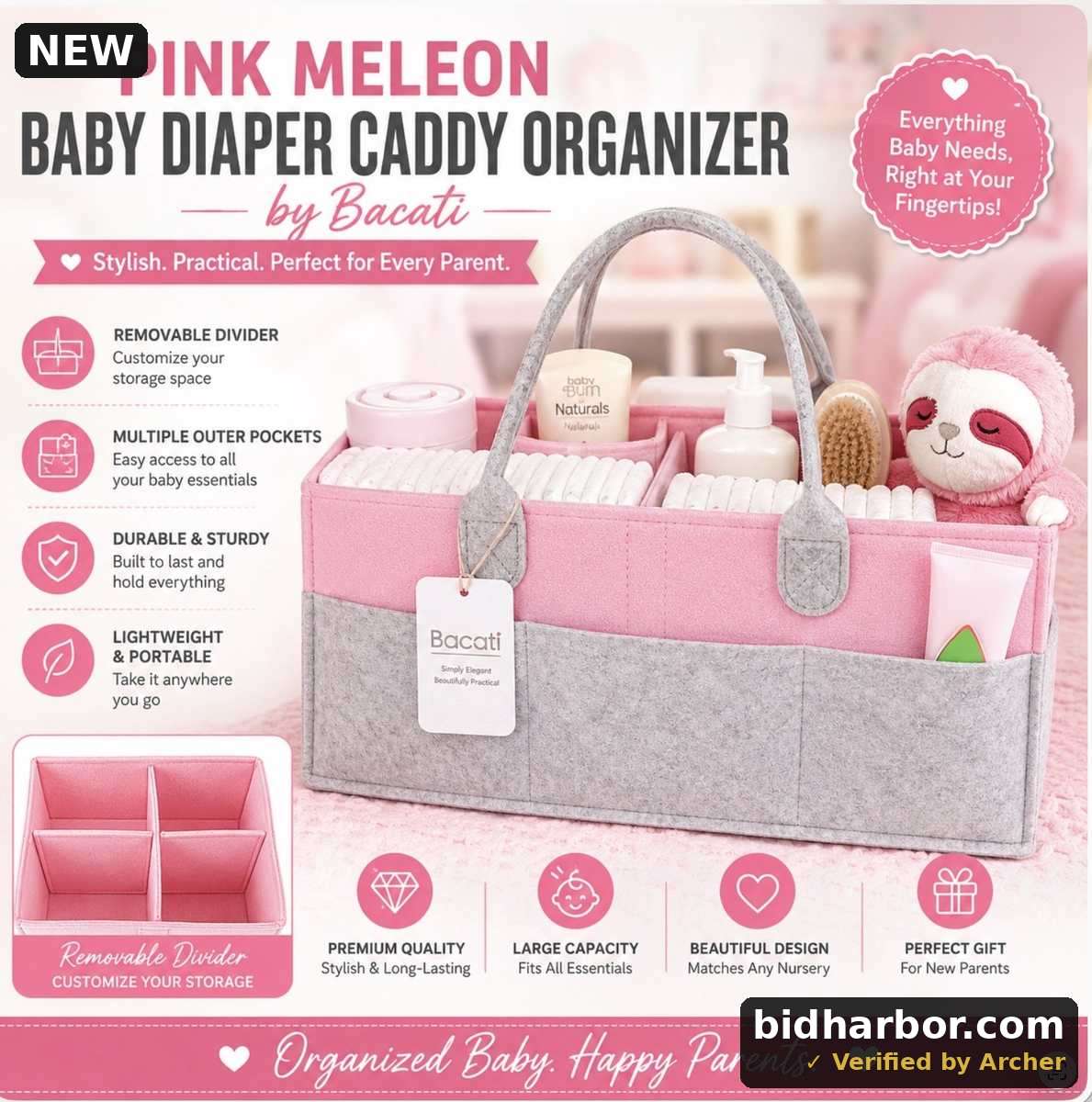 Baby Diaper Caddy Organizer/toy Storage - Extra Large - Nursery Storage