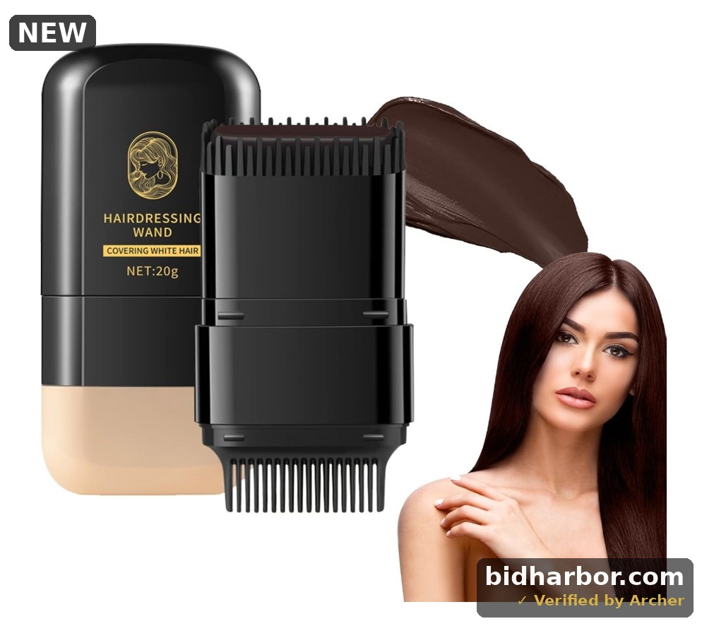 Gray-Hair Root Touch-Up Color Comb — Waterproof, 20g (Black-Brown)
