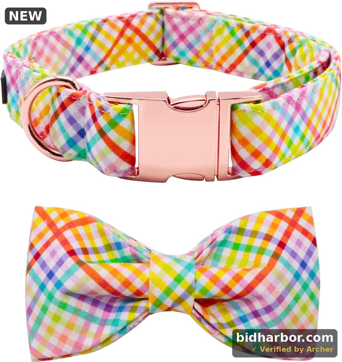 Easter Dog Collar with Bowtie — Cotton, Adjustable