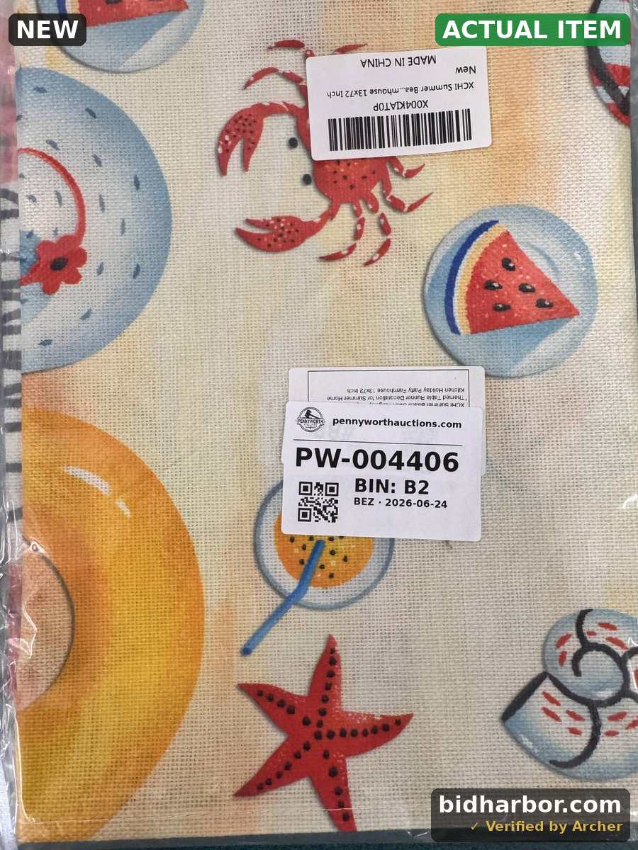 Summer Beach Table Runner — Swim Ring & Flip-Flop Print