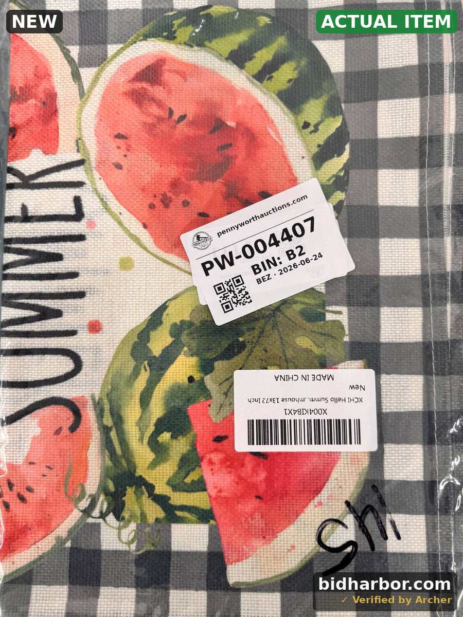 'Hello Summer' Watermelon Buffalo-Plaid Table Runner