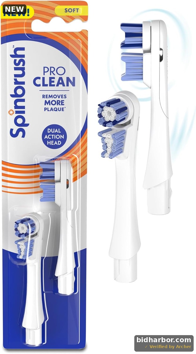 Spinbrush Pro Clean Electric Toothbrush Replacement Heads