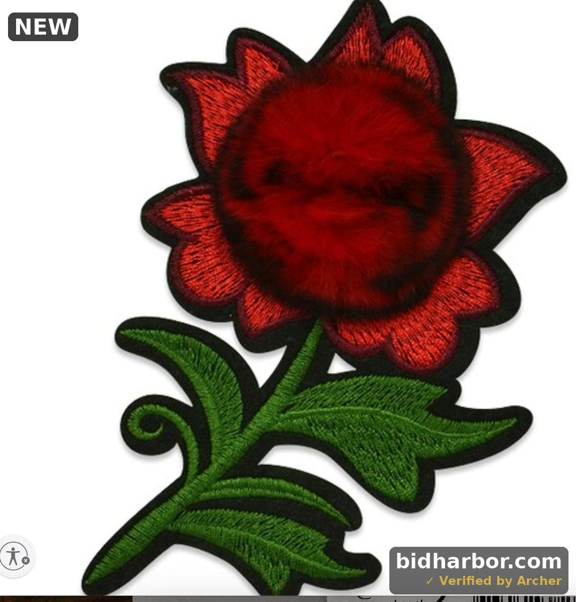 Shaun Furry Rose Iron On Embroidered Applique/Patch Patch
