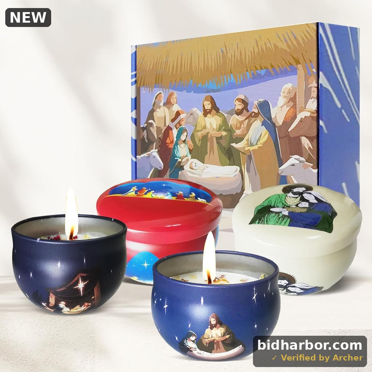 Nativity Scene Scented Candles Gift Set — 2.5 oz, 4-Pack
