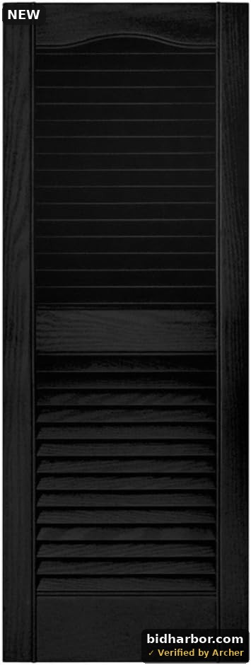 Builders Edge Louvered Shutter — 15×39", Black (TV817004)
