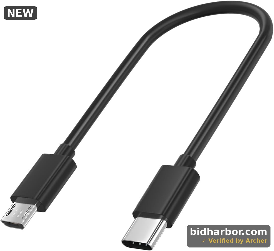 USB-C to Micro USB Cable — Short Charging Cord, 1 ft