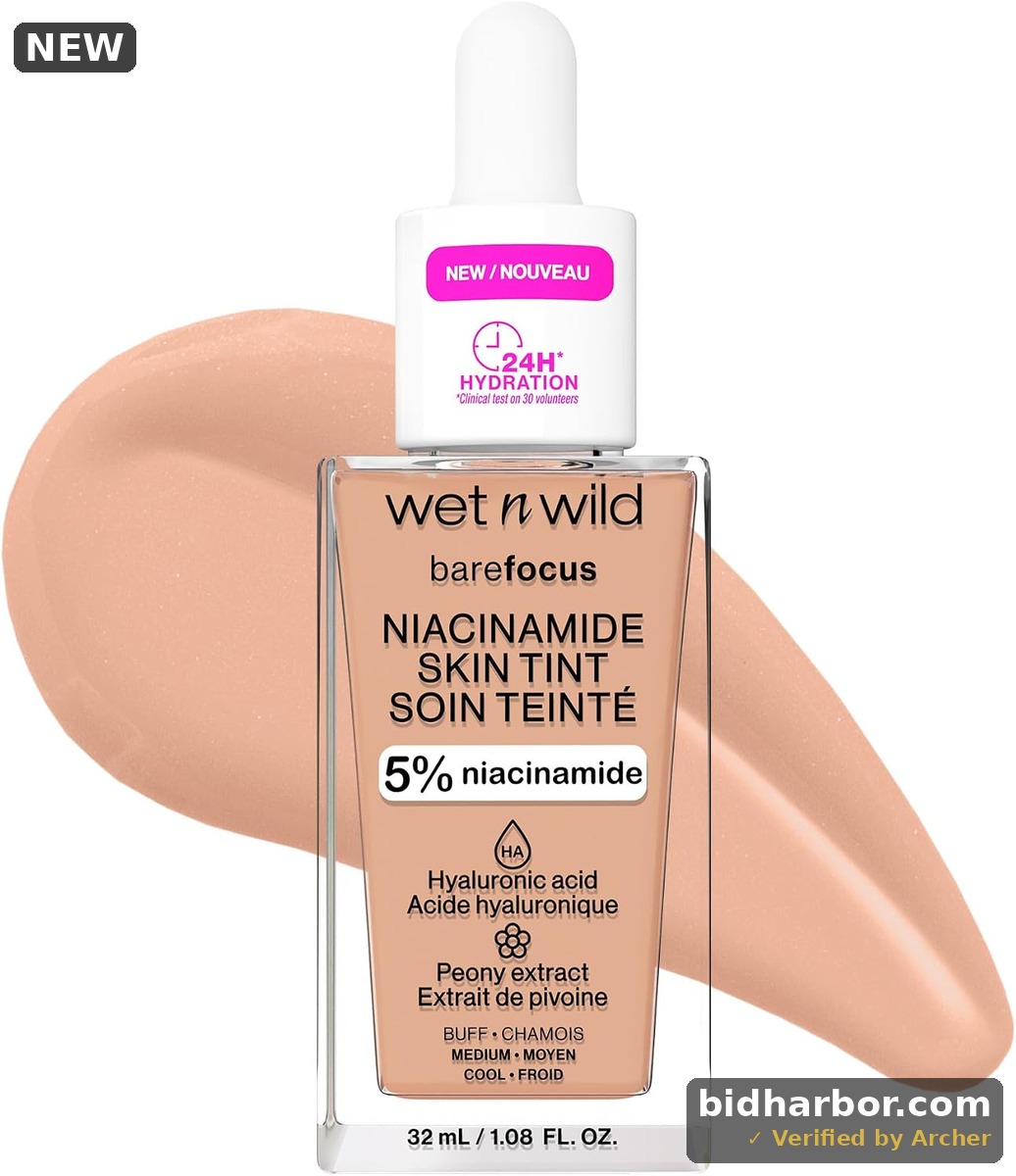 wet n wild Bare Focus Skin Tint — Niacinamide-Enriched, Sheer Coverage, Buff