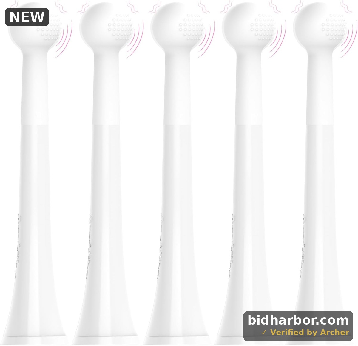 Massage Replacement Heads for Philips Sonicare — Silicone Round, White