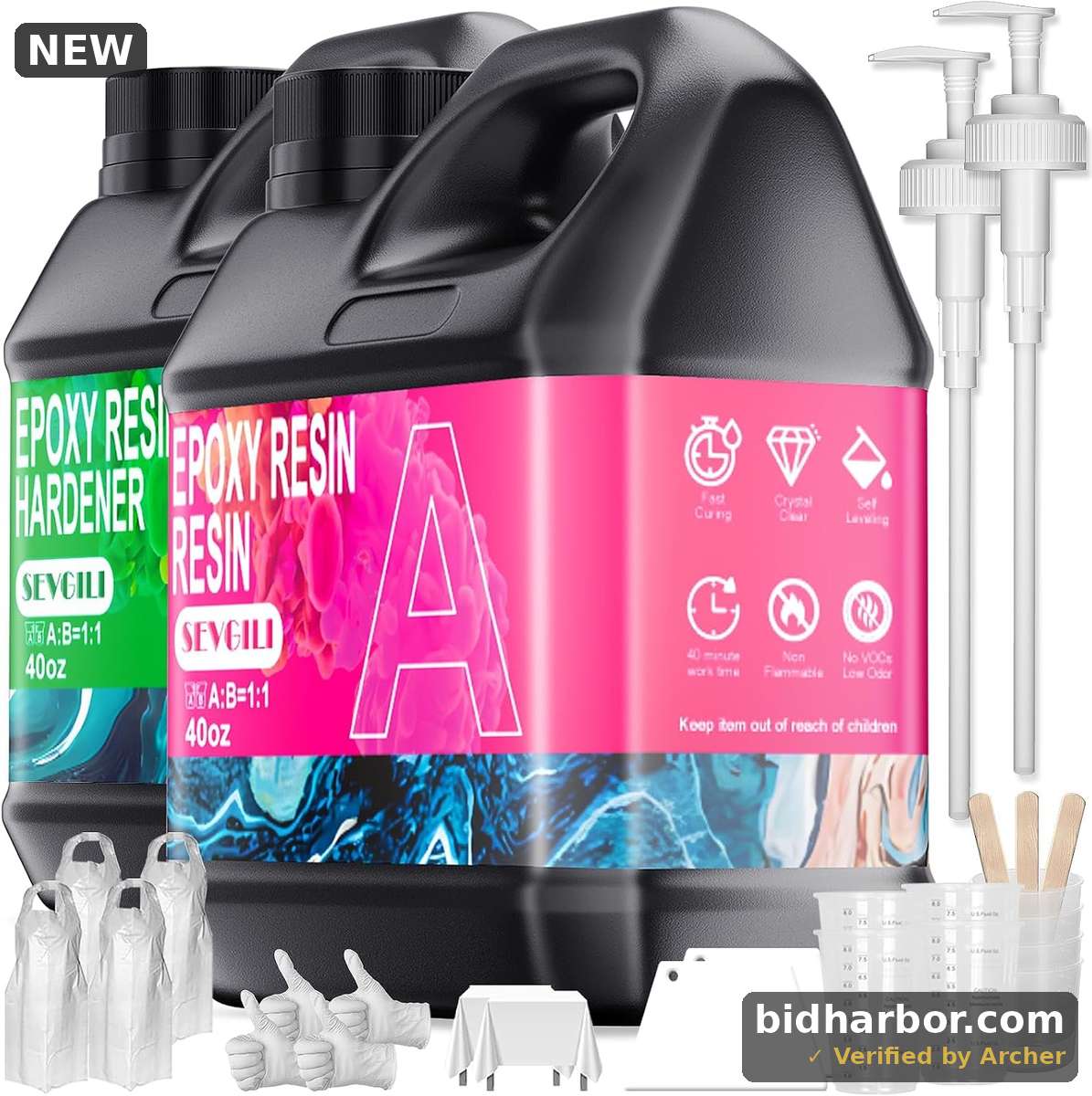 Epoxy Resin Kit — Crystal Clear, Bubble-Free, Anti-Yellowing Art Resin