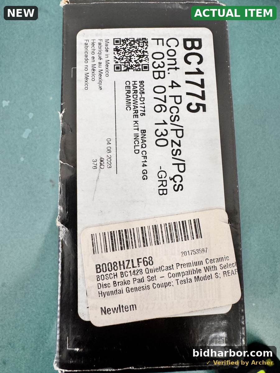 BOSCH BC1428 QuietCast Ceramic Brake Pad Set — Rear, Fits Hyundai Genesis & Tesla Model S