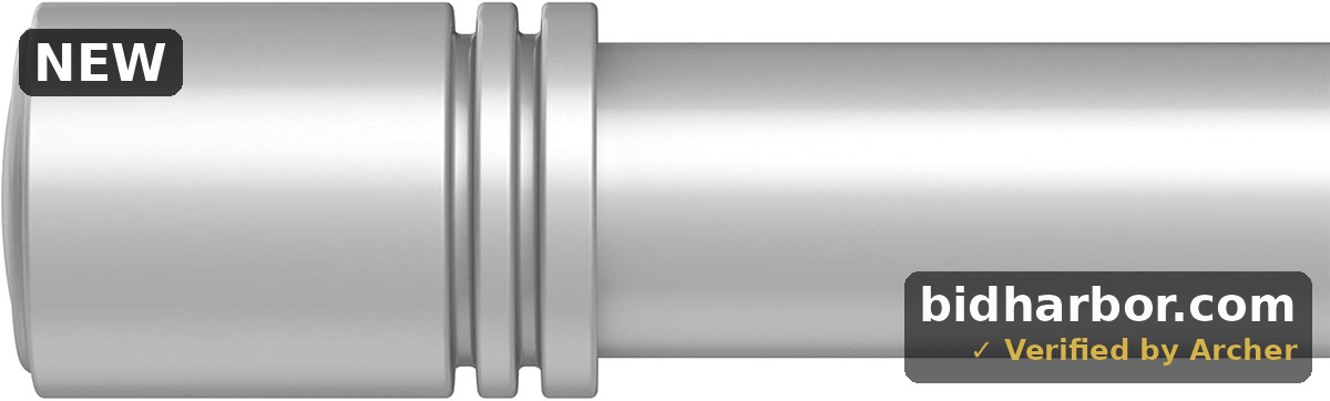 Adjustable Curtain Rod Set — End Cap Style, Fits 28–42 in, 6/8 in Diameter, Silver