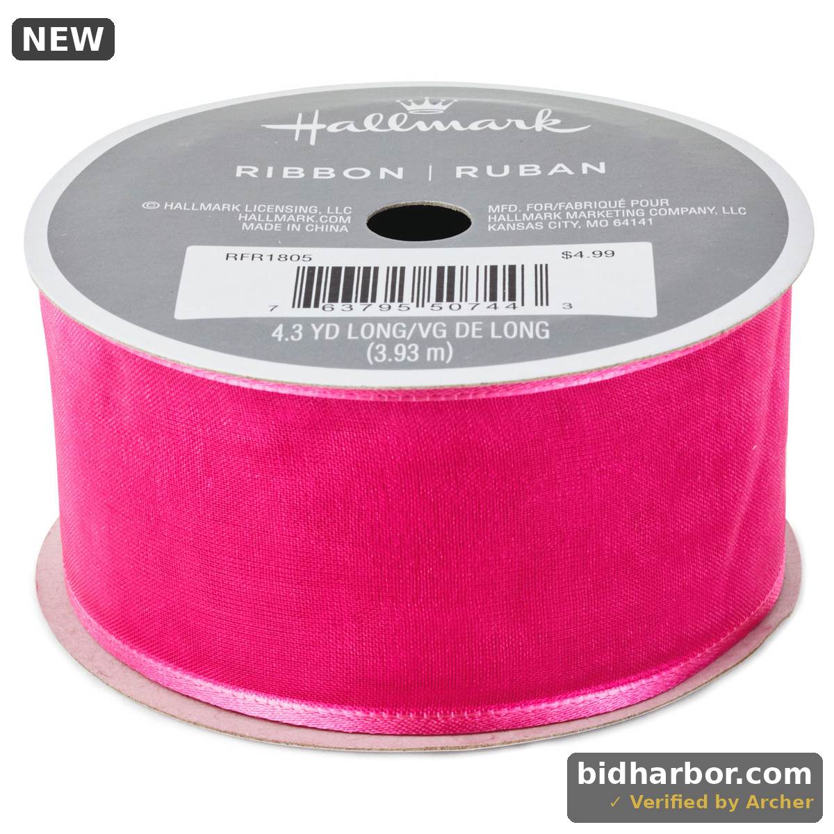 Hallmark Sheer Fabric Ribbon — Hot Pink, 1.5" Wide