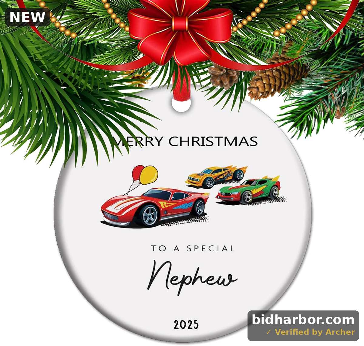 Special Nephew Christmas Ornament 2025 — Keepsake Gift from Uncle or Auntie