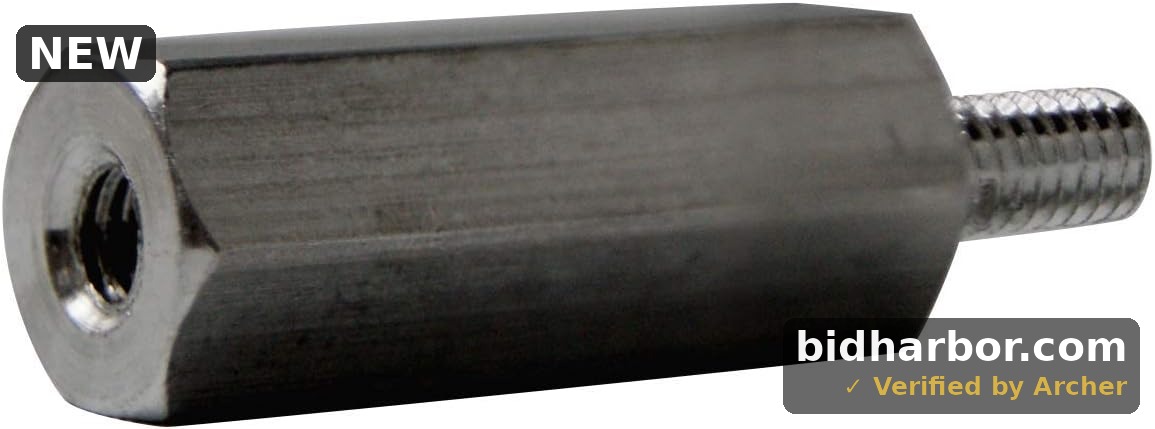 Small Parts Aluminum Hex Standoff 370611HMA — 3/8 in Hex, 3/8 in Length, 10-32 Thread, 25-Pack