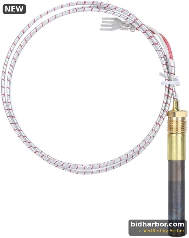 Gas Fireplace Thermopile Generator — 36 in Thermocouple, for Water Heaters & Fireplaces