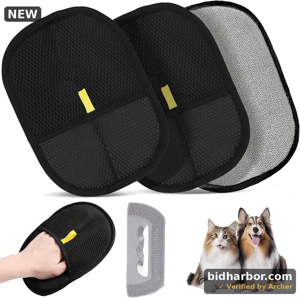 2 Pcs Static Pet Hair Removal Gloves,electrostatic Pet Hair Remover, Reusable Double Sided Cat Dog Grooming Gloves Tool for Couch,Furniture, Carpet, Car Seat