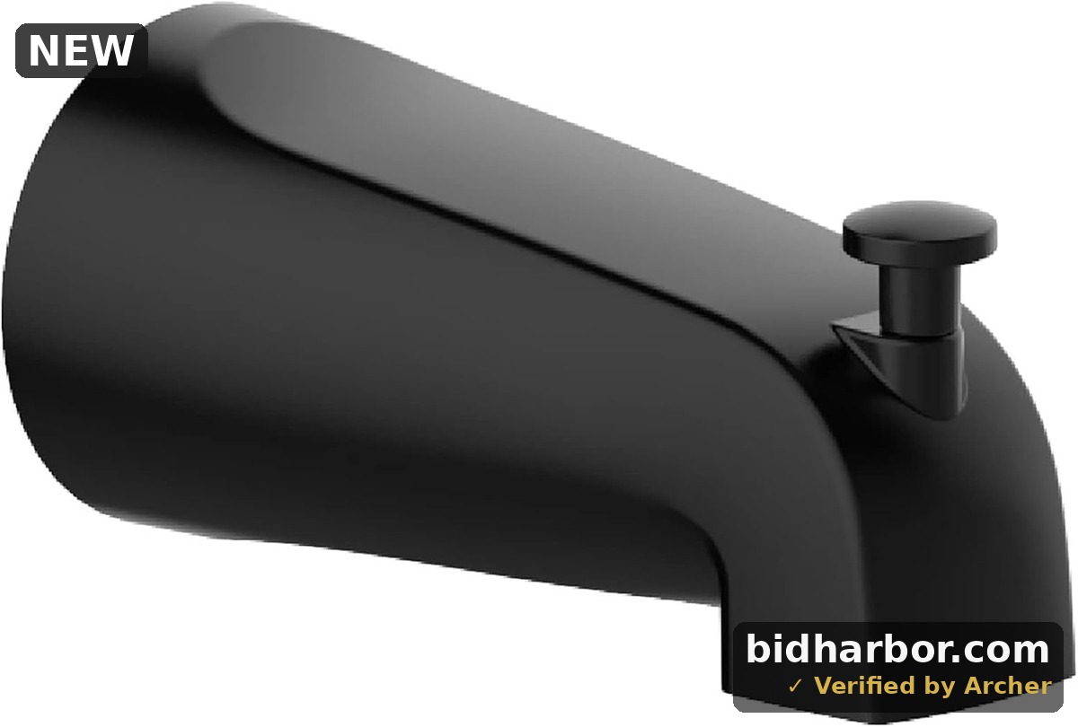Design House 595611 Tub Pull-Up Diverter Spout for Bathroom, Matte Black