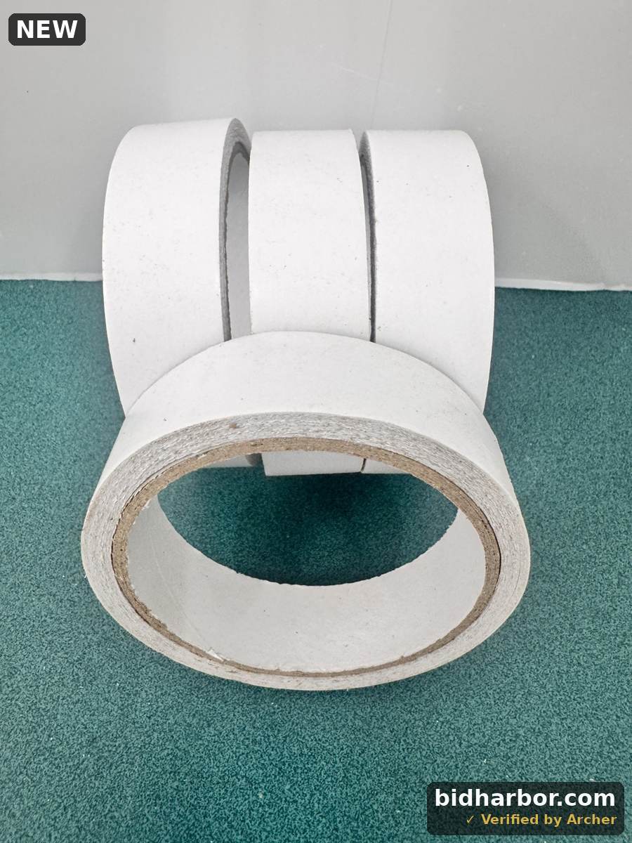 Lot of 4 Rolls of 1" Wide Double Sided Vinyl Flooring Tape