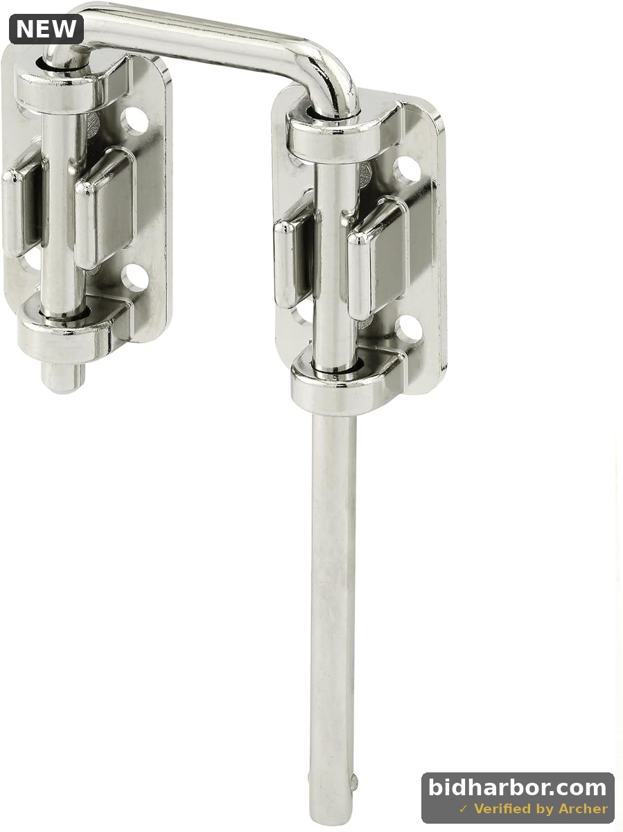 Prime-Line U 9847 Patio Sliding Door Loop Lock – Increase Home Security, Install Additional Child-Safe Security, 2-1/8 In. Hardened Steel Bar with Diecast Base, Chrome Plated (Single Pack)