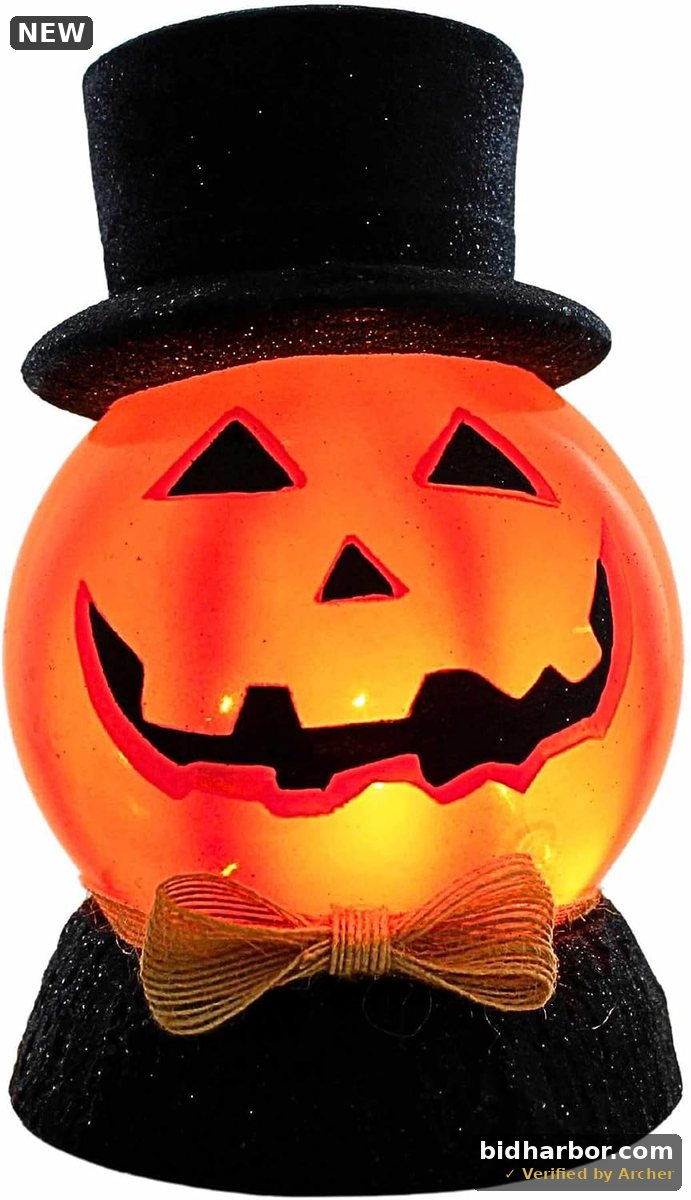 Stony Creek Halloween Pre-Lit Ball W/Base Lighted Glass Accent Hol0286 Triangle Jack-O-Lantern 7.50In (1Pc)