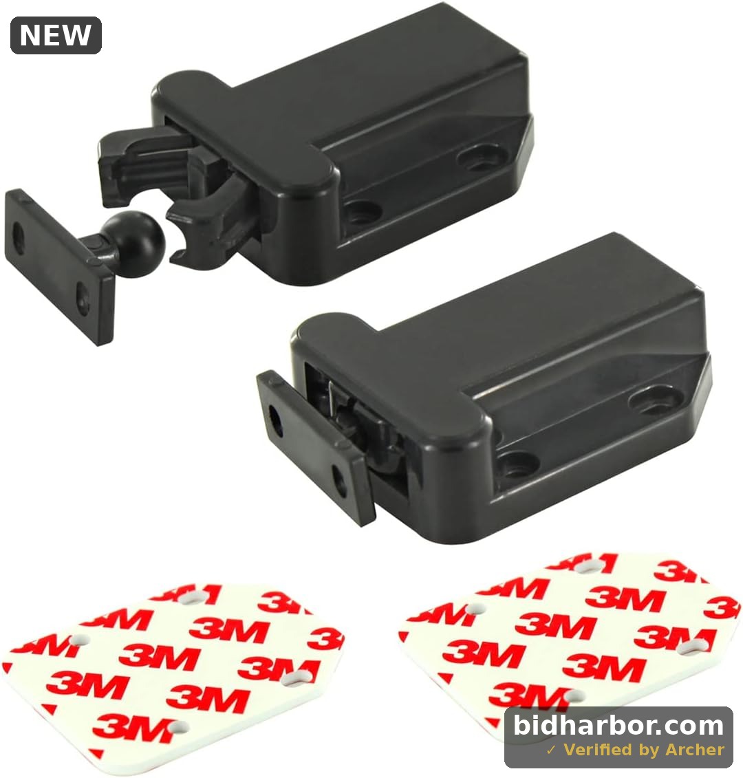 Cabinet latches,Push Latch, Rebound self-Locking Device, with Automatic pop-up Function Cabinet Lock, Prevent The Door from Sliding, Convenient and Practical, Easy to Install. (2 Pack)