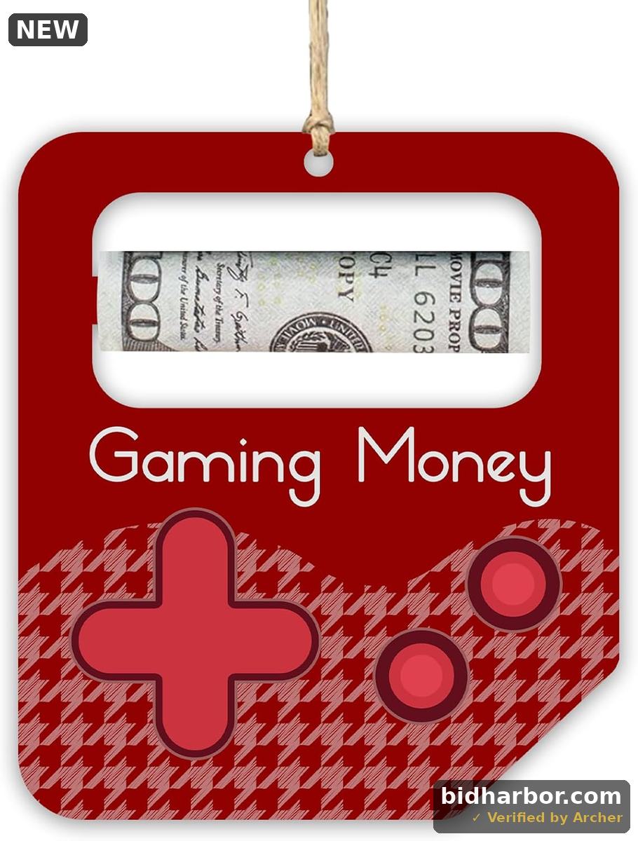 Christmas Cash Holder, Little Play Money, Wooden Cash Holder, Christmas Tree Hanging Surprise Gift, Dollars for Husband, Gift Cash Ideas, Holiday Party Favor Decoration - B09