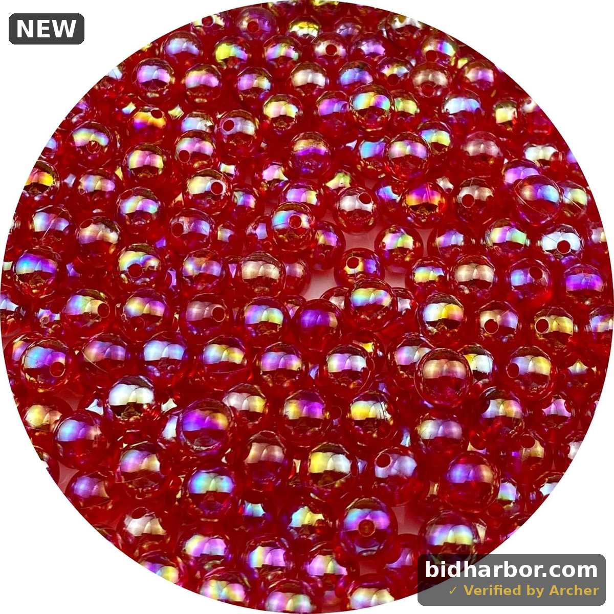 Jmassyang 200 Pieces 10mm Glossy Acrylic Round Beads AB Color Spacer Bubble Bead Plastic Crafts Bead for DIY Necklaces Bracelets Earrings Jewelry Making (Red AB)